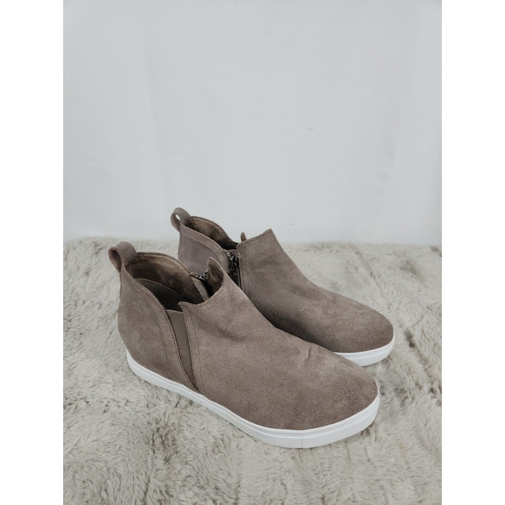 Blondo Waterproof Boots Womens 8 M Gennie Gray Suede Pull On Round Toe